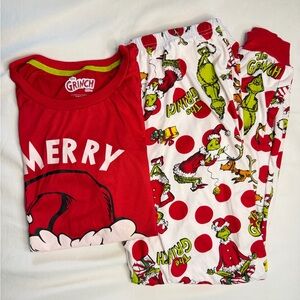 Grinch Pajamas Set - Red and White